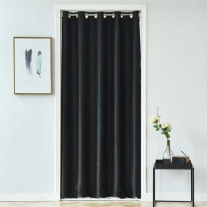                                                                                                          Home Landing Curtains W100xH200cm Grommet Top Curtains Window Treatments Doorway Decoration Pure Color Blackout Drapre for Doors