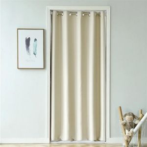 W100xH200cm Grommet Top Curtains Window Treatments Doorway Decoration Pure Color Blackout Drapre for Doors