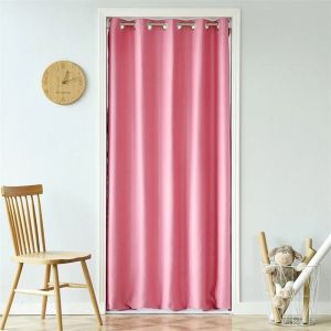                                                                                                          Home Landing Curtains W100xH200cm Grommet Top Curtains Window Treatments Doorway Decoration Pure Color Blackout Drapre for Doors
