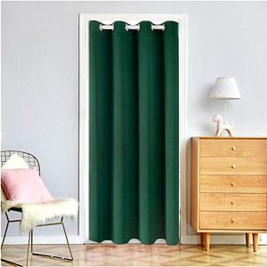                                                                                                          Home Landing Curtains W100xH200cm Grommet Top Curtains Window Treatments Doorway Decoration Pure Color Blackout Drapre for Doors