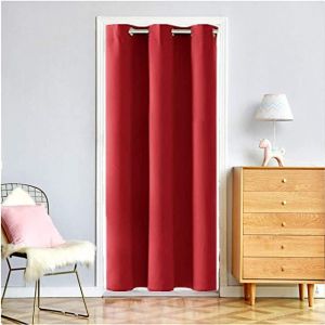                                                                                                          Home Landing Curtains W100xH200cm Grommet Top Curtains Window Treatments Doorway Decoration Pure Color Blackout Drapre for Doors