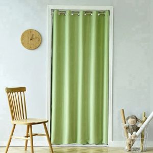                                                                                                          Home Landing Curtains W100xH200cm Grommet Top Curtains Window Treatments Doorway Decoration Pure Color Blackout Drapre for Doors