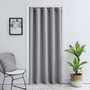                                                                                                          Home Landing Curtains W100xH200cm Grommet Top Curtains Window Treatments Doorway Decoration Pure Color Blackout Drapre for Doors