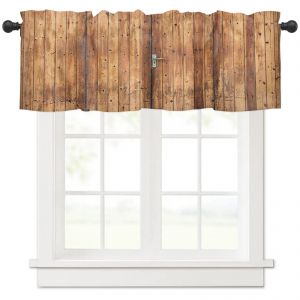                                                                                                          Home Landing Curtains Vintage Farm Wood Door Rustic Curtains Home Decor Living Room Kitchen Balcony Room Window Curtain Bedroom Patio Decoration