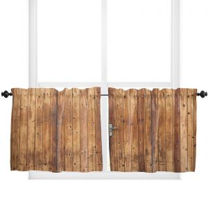                                                                                                          Home Landing Curtains Vintage Farm Wood Door Rustic Curtains Home Decor Living Room Kitchen Balcony Room Window Curtain Bedroom Patio Decoration