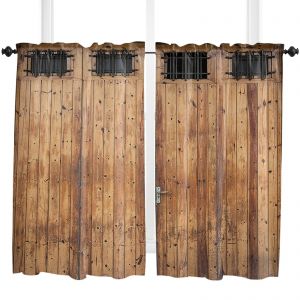                                                                                                          Home Landing Curtains Vintage Farm Wood Door Rustic Curtains Home Decor Living Room Kitchen Balcony Room Window Curtain Bedroom Patio Decoration