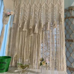                                                                                                          Home Landing Curtains Macrame Curtain Bohemian Hand-woven Wall Hanging Tapestry Window Door Curtain Tapestry Bohe Home Decoration