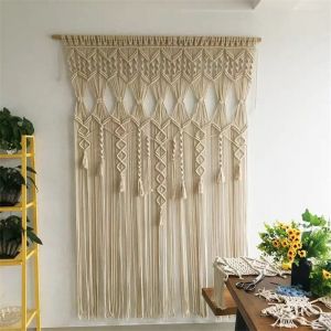                                                                                                         Home Landing Curtains Macrame Curtain Bohemian Hand-woven Wall Hanging Tapestry Window Door Curtain Tapestry Bohe Home Decoration