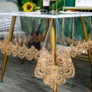                                                                                                          Home Landing Tablecloths & Rugs Transparent Soft Glass Table Cloth Soft PVC Drooping Tablecloth Transparent Embroidered Square Table Cloth Waterproof Table Mat