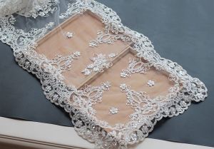                                                                                                          Home Landing Tablecloths & Rugs Luxury Beaded Lace Tablecloth Handmade Sheet Doilies Alencon Lace Mat Top Cover
