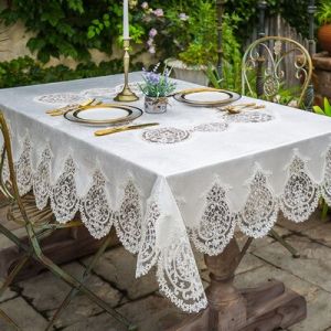                                                                                                          Home Landing Tablecloths & Rugs Luxury lace Europe pure tablecloth Tablecloth table cloth embroidery dinner mat Square rectangle Mat table cover FG1260