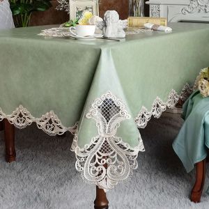                                                                                                          Home Landing Tablecloths & Rugs PU Leather Waterproof Tablecloth Rectangular Lace Table Runner Dining Square Table Cover Anti-stain Birthday Party Kitchen