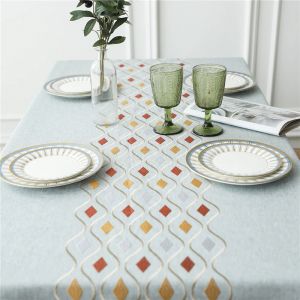                                                                                                          Home Landing Tablecloths & Rugs Fashion Stripe Designs Solid Decorative Linen Tablecloth With Tassels Rectangular Wedding Dining Table Cover Tea Table Cloth