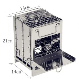                                                                                                          Home Landing Kitchen products Mini Outdoor Firewood Stove Portable Camping Picnic BBQ Travel Folding Stainless Steel Wood Stove Charcoal Cooking Grill