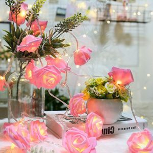                                                                                                          Home Landing Home lighting & LED 3m LED Rose String Lights for Valentine's Day Wedding Girl Heart Room Garden Decoration Night Light Christmas Fairy Lights Decor