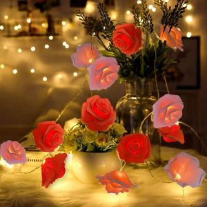                                                                                                          Home Landing Home lighting & LED 3m LED Rose String Lights for Valentine's Day Wedding Girl Heart Room Garden Decoration Night Light Christmas Fairy Lights Decor