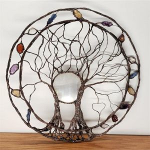                                                                                                          Home Landing Home lighting & LED Fashion Tree Of Life Wall Plaque Circle Of Life Tree Classic Hanging Iron Craft Ornament Bedroom Livingroom Outdoor Garden Decor