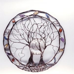                                                                                                          Home Landing Home lighting & LED Fashion Tree Of Life Wall Plaque Circle Of Life Tree Classic Hanging Iron Craft Ornament Bedroom Livingroom Outdoor Garden Decor