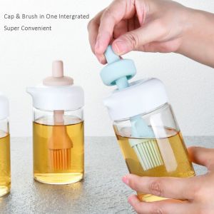                                                                                                          Home Landing Kitchen products Oil Dispenser Wide Opening Bottle with Silicone Brush Leakproof Condiment Container BBQ Oil Liquid Seasoning Bottle Kitchen Tool