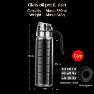                                                                                                          Home Landing Kitchen products Leak-proof Glass Oil Bottle Automatic Opening And Closing Oil Tank Meterable Kitchen Gravity Soy Sauce Bottle Vinegar Pot