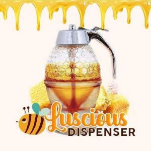                                                                                                          Home Landing Kitchen products Honey Syrup Dispenser No Drip Glass Maple Honey Pot Glass Comb Shaped Jar for Sugar Sauces Condiments Containers Pourer Holder