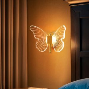 Butterfly LED Wall Lamp Bedside Wall Light Indoor Lighting For Home Bedroom Living Room Decoration Background Light Fixture