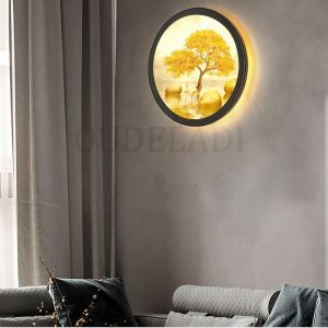                                                                                                          Home Landing Home lighting & LED Nordic Round wall lamps led bedroom bedside lamp balcony aisle living room background decorative painting lamp