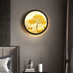                                                                                                          Home Landing Home lighting & LED Nordic Round wall lamps led bedroom bedside lamp balcony aisle living room background decorative painting lamp