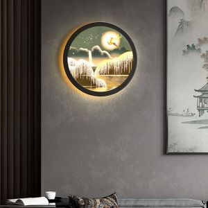 Nordic Round wall lamps led bedroom bedside lamp balcony aisle living room background decorative painting lamp