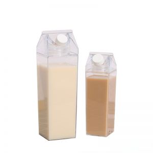                                                                                                          Home Landing Kitchen products 500ml/1000ml Milk Carton Water Bottle Transparent BPA Free Plastic Portable Clear Box for Juice Tea Milk Bottles