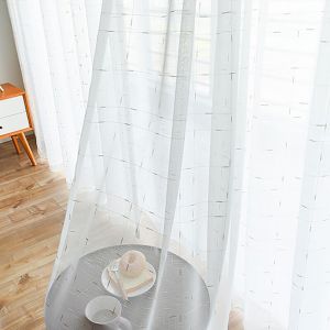                                                                                                          Home Landing Curtains LISM Sheer Curtains Living Room Flax Linen Textured Tulle Curtain Panel Bedroom Kitchen Window Treatment Home Decoration Drapes
