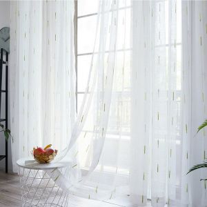                                                                                                          Home Landing Curtains Linen White Bedroom Gauze Striped Screens Green Tulle Curtains Bay Window Translucent Partition Curtains For Living Room M202#5