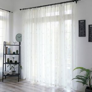                                                                                                         Home Landing Curtains Linen White Bedroom Gauze Striped Screens Green Tulle Curtains Bay Window Translucent Partition Curtains For Living Room M202#5