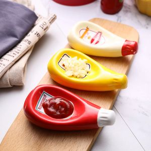                                                                                                          Home Landing Pots & Plates Plate Ceramic Extruded Tomato Sauce Bottle Shape Soy Sauce Dish Mustard Dish Creative Dish Plate Dinner Plates Ceramic plate