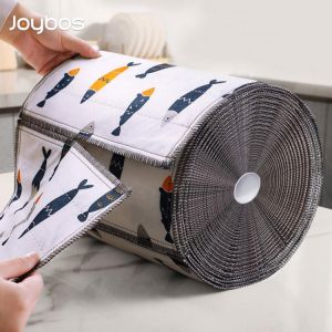 JOYBOS Kitchen Towels 8 Layers Cotton Dishcloth Super Absorbent Non-stick Oil Reusable Cleaning Cloth Kitchen Daily Dish Towels