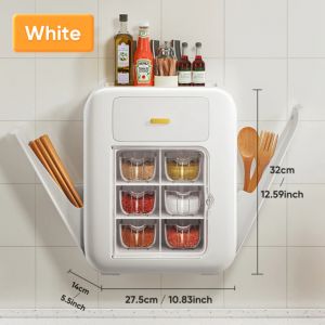                                                                                                          Home Landing Kitchen products 5 In 1 Kitchen Spice Racks Multi-function Spice Jar Knife Holder Knife Fork Storage Condiment Kitchen Storage Supplies