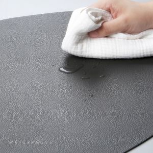                                                                                                          Home Landing Kitchen products Placemat Table Mat Tableware Pad PU Leather Waterproof Heat Insulation Non-Slip Placemat Soft Black Brown Washable Bowl Coaster