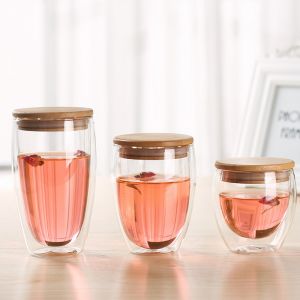                                                                                                          Home Landing Kitchen products Double Layer Glass Egg-shaped Coffee Milk Tea Beer Cup Couple mug coffee double glass cup 250/350/450ML