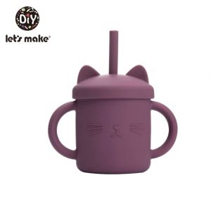                                                                                                          Home Landing Kitchen products Let'S Make 1PC Baby Feeding Cups Cute Cartoon Cat Baby Learning Cups Food Grade For Toddlers & Kids With Silicone Sippy Cup