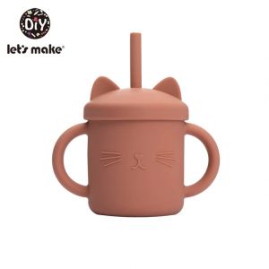                                                                                                          Home Landing Kitchen products Let'S Make 1PC Baby Feeding Cups Cute Cartoon Cat Baby Learning Cups Food Grade For Toddlers & Kids With Silicone Sippy Cup