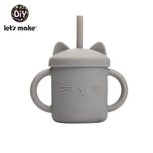                                                                                                          Home Landing Kitchen products Let'S Make 1PC Baby Feeding Cups Cute Cartoon Cat Baby Learning Cups Food Grade For Toddlers & Kids With Silicone Sippy Cup