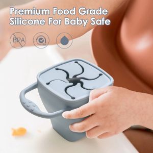                                                                                                          Home Landing Kitchen products Let's make Baby Silicone Snack Cup Collapsible Toddle Portable Silicone Snack Container Spill Proof Infant Silicone Baby Cups