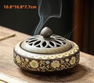                                                                                                          Home Landing Air Freshener & Candles Ceramic Incense Burner Holder Coil Cones Stick Incense Buddhist Home Decor Tearoom Yoga Room Desktop Ornaments 8 Styles