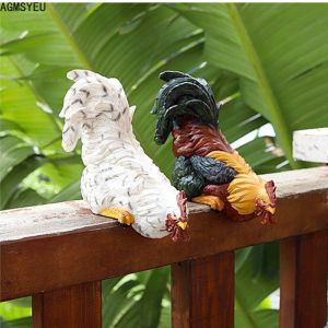                                                                                                          Home Landing Garden & Yard Simple and Creative Simulation Animal Rooster Sculpture Resin Crafts Decoration Outdoor Garden Rockery Pool Fish Pond Decoration