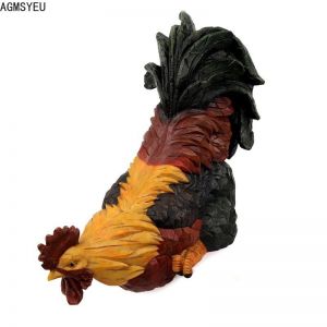                                                                                                          Home Landing Garden & Yard Simple and Creative Simulation Animal Rooster Sculpture Resin Crafts Decoration Outdoor Garden Rockery Pool Fish Pond Decoration