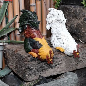                                                                                                          Home Landing Garden & Yard Simple and Creative Simulation Animal Rooster Sculpture Resin Crafts Decoration Outdoor Garden Rockery Pool Fish Pond Decoration