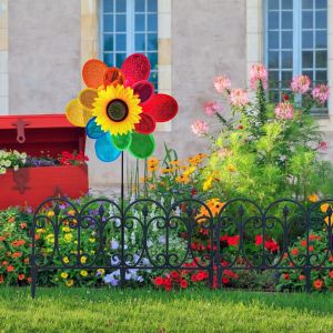                                                                                                          Home Landing Garden & Yard Creative Colorful Clouds Windmill Dancing Girl Spinner Cute Sunflower Windmill Home Garden Landscape Decoration Windmill Gift