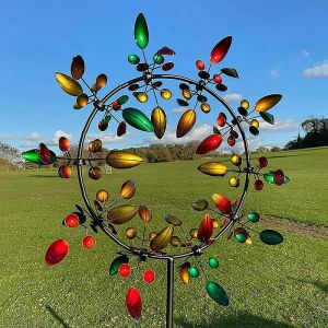                                                                                                          Home Landing Garden & Yard Unique Rainbow Color Metal Windmill Outdoor Wind Spinners Wind Collectors Courtyard Patio Lawn Garden Decoration Gift