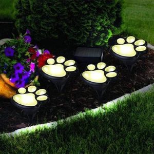 LED Solar Garden Light Outdoor Waterproof for Garden Decoration Dog Cat Animal Paw Print Lights Path Lawn Lamp String Paths Ligh