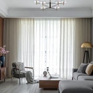                                                                                                          Home Landing Curtains LISM Flax Linen Textured Sheer Curtains Japanese Style Stripe Window Sheers Living Room Kitchen Decoration Light Filtering Drape
